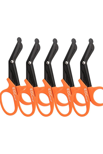 Choice7 5PC Orange 5/2/1PCS Medical Rescue Scissors Plastic Handle Stainless ...
