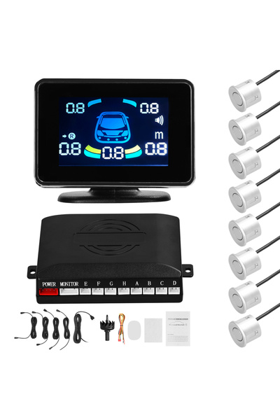 Choice1 Silver Car Parking Sensor Reversing Radars System Front & Rear Suppor...