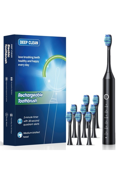 choice2 فرشاة أسنان كهربائية سونيك سوداء جديدة 2025، مزودة بمؤقت، 6 أوضاع، قا...