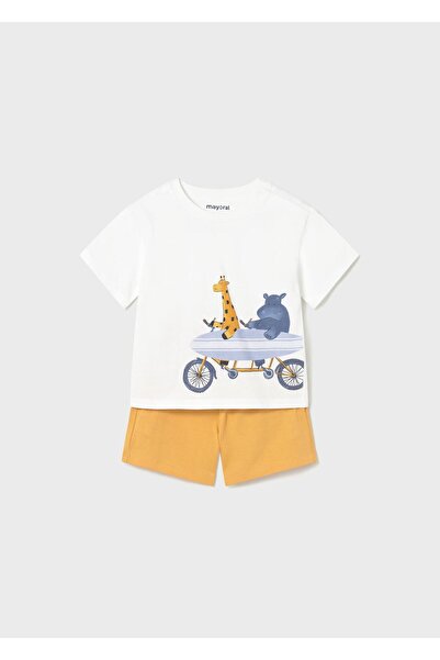 MAYORAL Set pantaloni scurți din bumbac pieptănat pentru bebeluși, galben