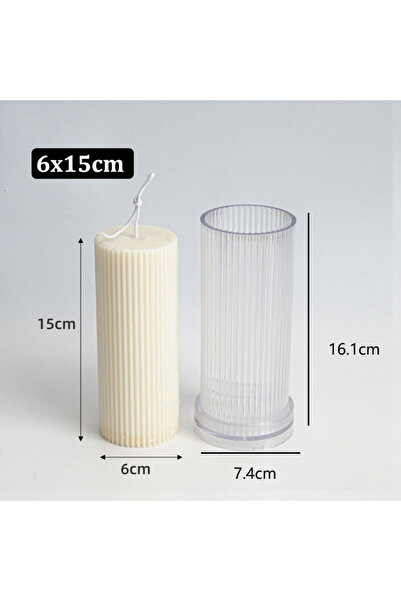 Choice5 قالب شموع أسطواني مخطط 6×15 سم، أداة صنع شموع عمودية ذات سطح مستوٍ، م...