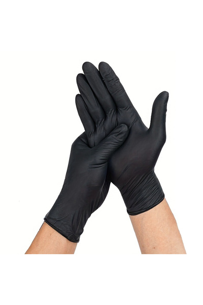 Choice4 ١٠٠ قطعة من قفازات النتريل السوداء مقاس XL، ٥٠/١٠٠ قطعة، للاستخدام مر...