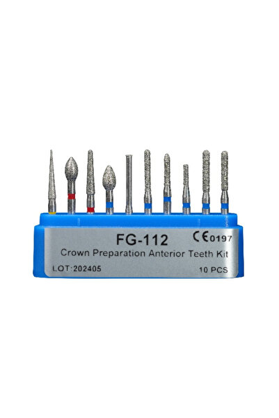 Choice5 مجموعة مثاقب ماسية FG112 لطب الأسنان، عالية السرعة، مع قبضة يدوية، لت...