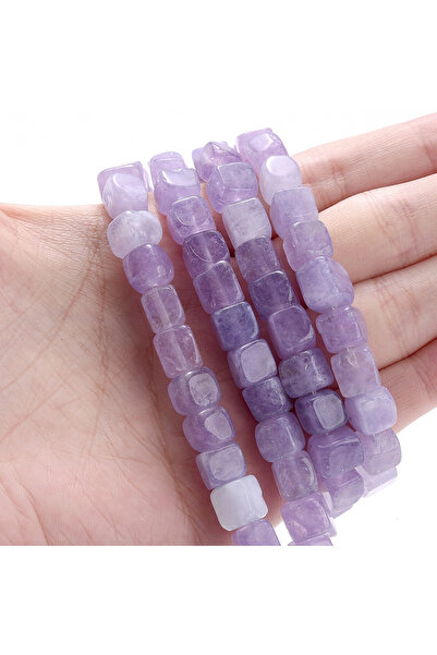 Choice6 49 قطعة من خرز اليشم الأرجواني الطبيعي، مقاس 8x8 مم، كريستال الأباتيت...