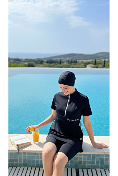 LAGRANZE Luna Zip Semi-Closed Hijab Swimsuit Set