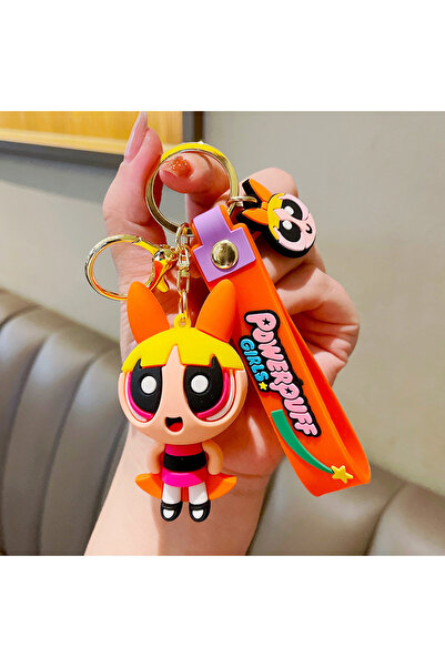 Choice5 6cm B Super cute! Powerpuff Girls cartoon keychains, Blossom, Bubbles...