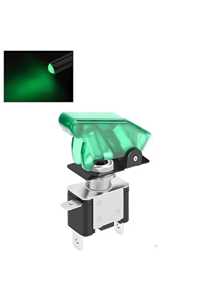 Choice1 مفتاح تبديل أخضر 12 فولت 20 أمبير، مفتاح LED للسيارة، غطاء واقٍ، مفتا...