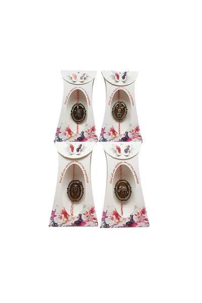 Abundo Set 4 brose martisor, Pentru Noroc 3 x 2.5 cm