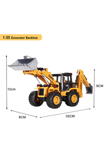 Choice4 حفارة ذات ذراع خلفي، ألعاب هندسية مصبوبة للأولاد، مصنوعة من المعدن وا...