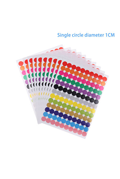 Choice5 10mm 880pcs 6-45mm Colored Dot Stickers 10 Sheets Polka Circle Office...
