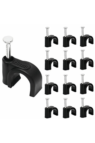 Choice3 8mm 100 pcs cable clamps nail in cable clips， black round ethernet ca...