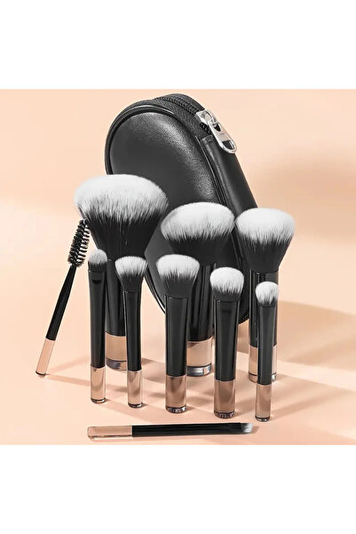 Choice6 مجموعة فرش مكياج صغيرة سوداء اللون مكونة من 10 قطع، بودرة ظلال العيون...