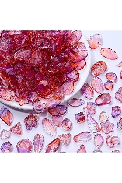 Choice5 Orange purple 50g/lot Glass Mixed Shape Beads Loose Spacer Beads for ...