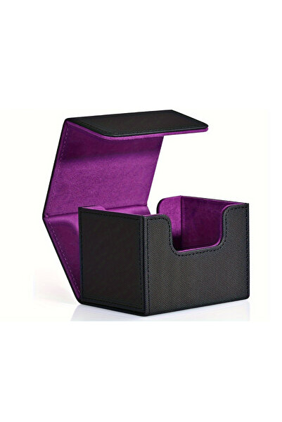 Choice6 CE Black purple 100+Trading Card Deck Box Storage Holder Organizer Ca...
