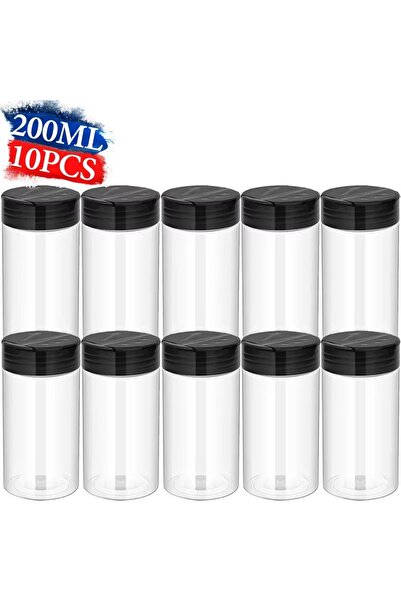 Choice4 200ml-10PCS 100ML-300ML Clear Plastic Se Jar with Shaker Lids Kitchen...