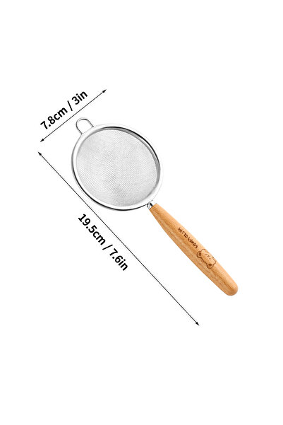 Choice WORTHBUY M WORTHBUY Flour Sieve Stainless Steel Fine Mesh Strainer Woo...
