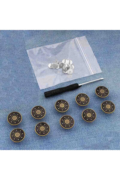 Choice13 13 10PCs metal butt snaps screwdriver for clothes jeans retro free s...