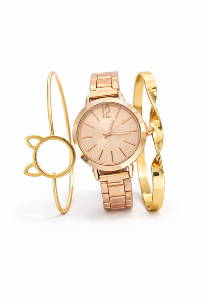 DeNors Rose Gold Women's Watch Bracelet Set |   Stylish Minimalist Design Qua...