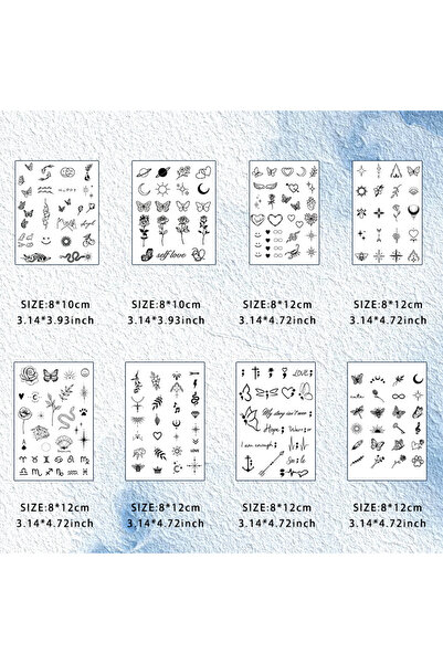 Choice3 All of 8Pcs Small Pattern Waterproof Temporary Tattoo Stickers, Long-...