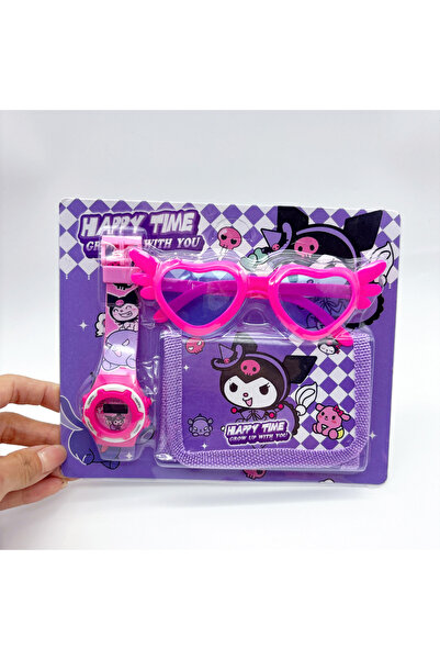Choice3 ساعة أطفال بتصميم يونيكورن وهيلو كيتي مع محفظة ونظارات، ساعة بتصميم س...
