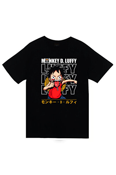 fame-stoned One Piece - Monkey D. Luffy - Tricou negru unisex 100% bumbac cu ...