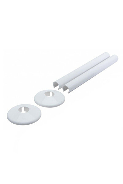 Choice3 White 4pcs Pipes Radiator Pipe Covers Sleeve 15mm Collars Cut Shower ...