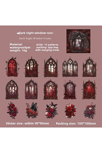 Choice5 F Journamm 15 Pcs Flower Window Series PET Stickers DIY Scrapbooking ...