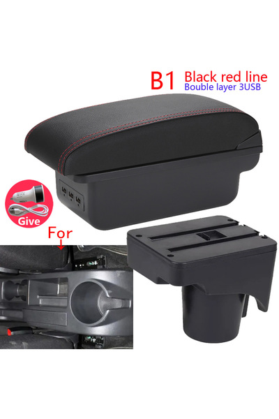 choice2 B1 Black red 3USB For Volkswagen Golf 6 Armrest Box For VW Golf 6 Gol...