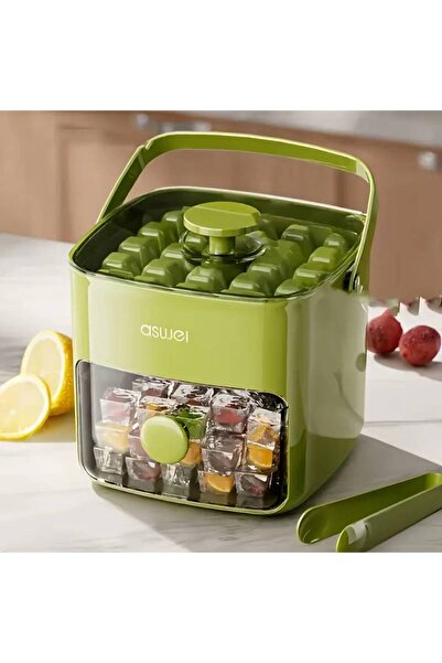 Choice1 ماكينة مكعبات ثلج كبيرة خضراء اللون، تحتوي على 48 خانة، بتصميم مزدوج ...
