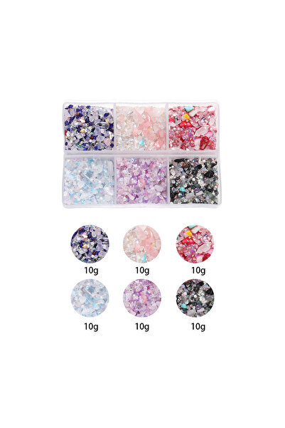 choice2 03 1Set/Box 6 Colors Glass Crushed Beads Filling Irregular Broken Sto...