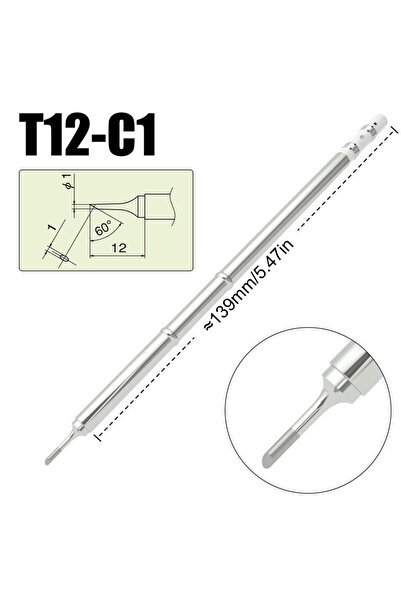 Choice9 T12-C1 T12 Series Soldering Iron Tip For Hakko FX951 FX-950 BK969D FM...
