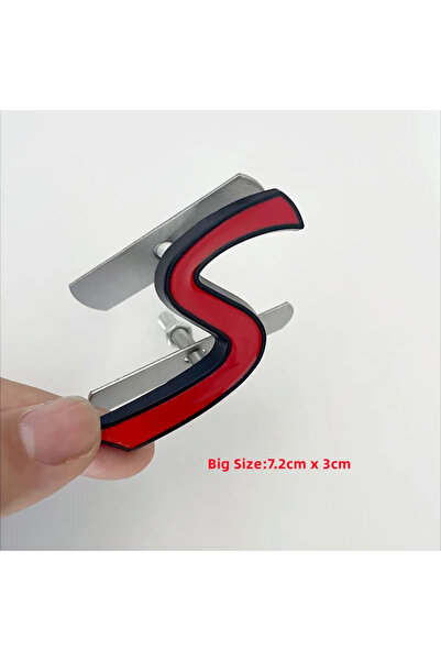 choice2 شعار كوبر إس ثلاثي الأبعاد معدني باللونين الأسود والأحمر، يُلصق على ص...