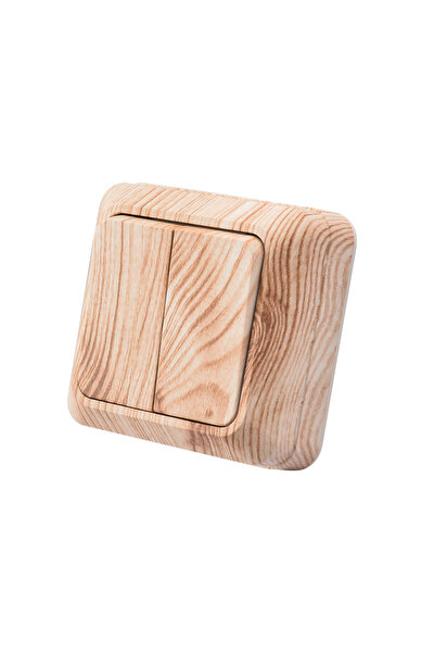 Choice5 EU 2 Gang 1 Way Switch Wood With Ground Wall Surface Plugs Sket Class...