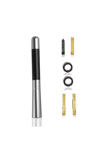 Choice1 Silver 2pc Motorcycle Antenna Mast Motorcycle Radio Antenna Replaceme...