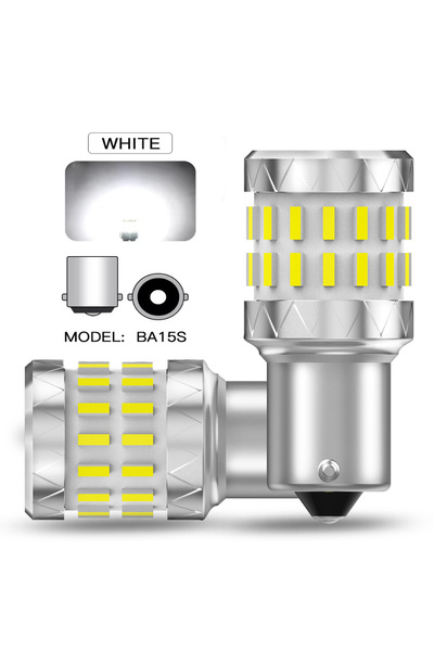 Choice3 قطعتان BA15S أبيض، 2x P21W BA15S LED Canbus بدون خطأ 1156 P21W 1157 P...