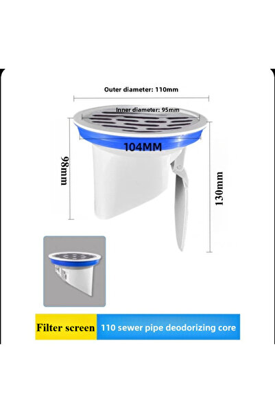 Choice1 1PC 110mm Automatic Closing Toilet Flange Ring Anti Leak Seal Odor Re...
