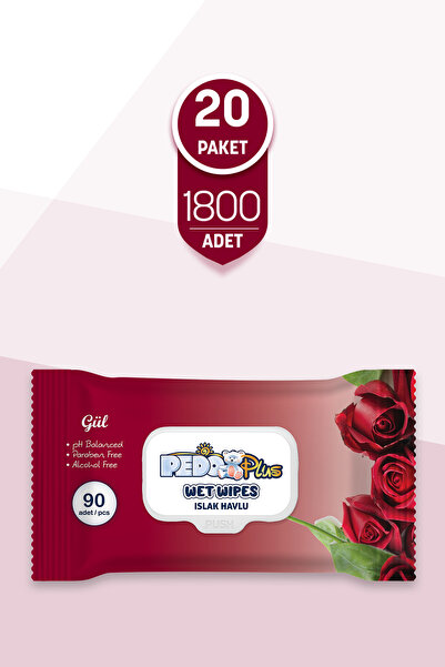 Pedo Gül Kokulu Islak Mendil 90'lı 20 Paket