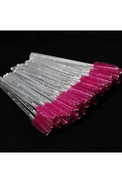 Choice6 50pcs clear rose red Disposable Crystal Eyelashes Brush Comb 50Pcs Ey...