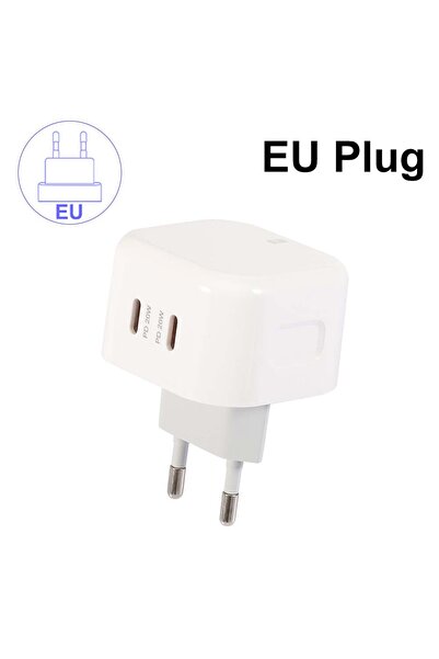 Choice TE-6088 EU White 20W Dual Type C Fast Charge Adapter USB C Super Charg...