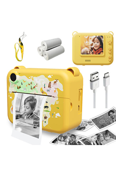 Choice1 كاميرا أطفال صفراء من زوو، كاميرا رقمية للأطفال، طباعة فورية للصور، م...