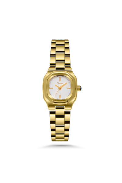 catera Women's gold-tone watch with a white dial - elegant details