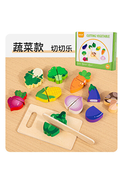 Choice1 Vegetable style Simulation Kitchen Pretend Toy Wooden Classic Game Ed...