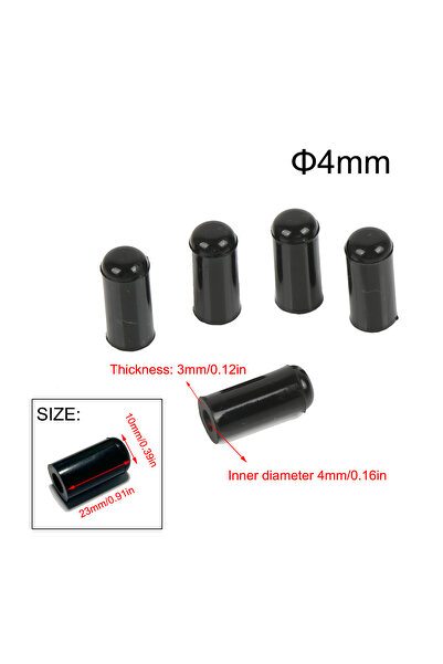 Choice11 5 قطع سوداء - 4 مم، 5 قطع من أغطية السيليكون السوداء لإغلاق نهاية خر...