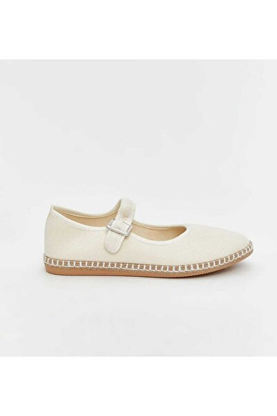 ABBA Women's Beige Ecru Cream Espadrille Ballet Flats (Not Suitable for Scall...