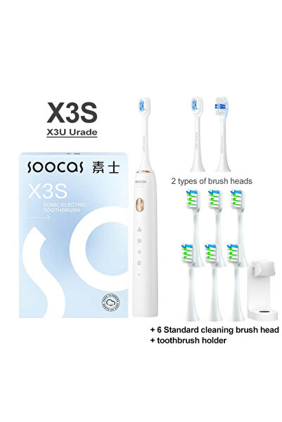 Choice فرشاة أسنان كهربائية سونيك SOAS X3S بيضاء اللون، مقاومة للماء بمعيار I...