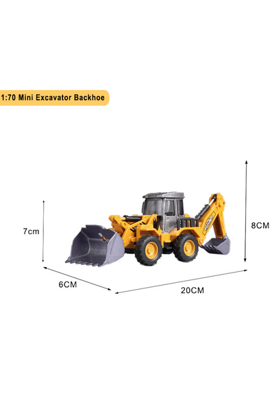 Choice3 Mini Backhoe Engineering Diecast Toys for Boys Alloy+Plastic Tractor ...