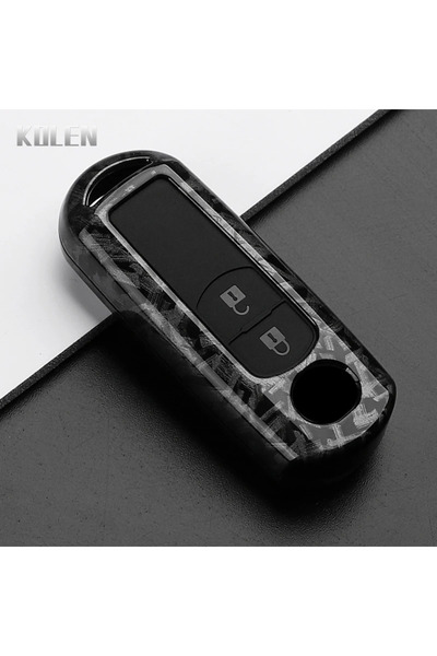 Choice8 2 BTN F-Carbon ABS Carbon Fiber Style Car Key Case Cover For Mazda 2 ...