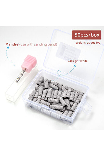 choice2 مجموعة من 50 شريط صنفرة أظافر صغيرة بحبيبات 3.1 مم، 240 × 50 قطعة، مع...