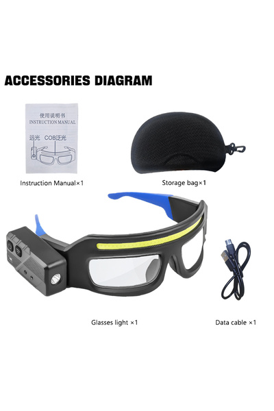 Choice3 نظارة متعددة الوظائف 2 في 1، زرقاء اللون، مزودة بحقيبة، قابلة لإعادة ...