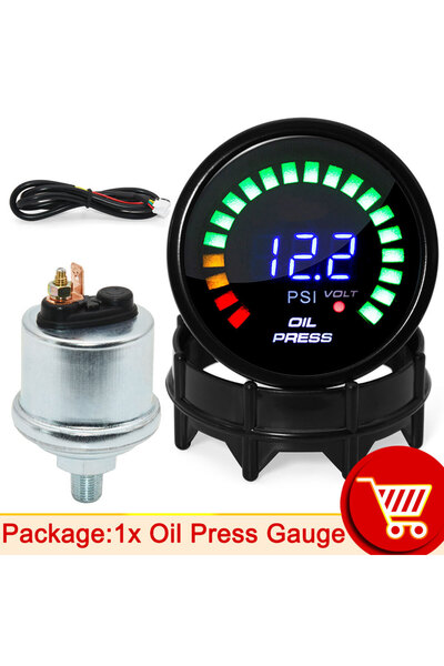 Choice7 oil pressure gauge AD 52MM Water Temperature Meter 20 LED Digital Dis...